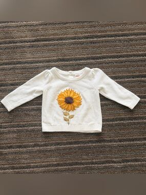 Gymboree Baby Girl Sweater with Sunflower Applique